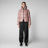 Woman's animal free puffer jacket Isla in withered rose - Shiny selection | Save The Duck