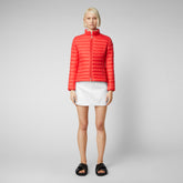 Woman's animal free puffer jacket Carly in jack red - New season's heroes | Save The Duck