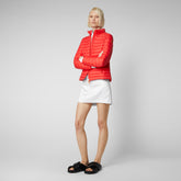 Woman's animal free puffer jacket Carly in jack red - New season's heroes | Save The Duck