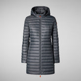 Woman's animal free puffer jacket Bryanna in navy blue | Save The Duck