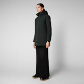 Woman's parka Rachel in green black | Save The Duck