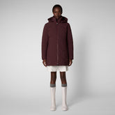 Woman's parka Rachel in burgundy black - Giacche Donna | Save The Duck