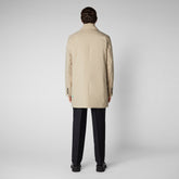 Man's long jacket Helmut in desert beige - Recycled Uomo | Save The Duck