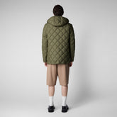 Man's hooded jacket Uwe in sherwood green - Men's Animal-Free Puffer jackets | Save The Duck