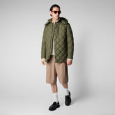 Man's hooded jacket Uwe in sherwood green - Eco Warrior | Save The Duck