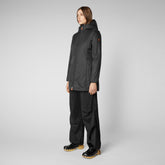 Woman's long jacket Alba in black | Save The Duck
