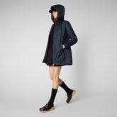 Woman's long jacket Alba in blue black - NEW IN | Save The Duck