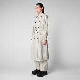 Woman's raincoat Ember in rainy beige - Women's Raincoats | Save The Duck