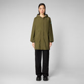 Woman's raincoat Fleur in dusty olive - Spring Outerwear | Save The Duck