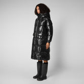 Woman's long jacket Azara in black - Sale | Save The Duck