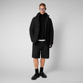 Man's hooded jacket Pteris in black - New In Man | Save The Duck