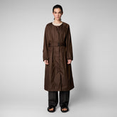 Woman's raincoat Mava in soil brown - Spring Outerwear | Save The Duck