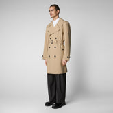Man's raincoat Zarek in stardust beige - Spring Outerwear | Save The Duck