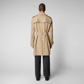 Man's raincoat Zarek in stardust beige - Men's Raincoats | Save The Duck