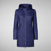 Woman's animal free puffer Megs in navy blue | Save The Duck
