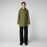 Woman's raincoat April in dusty olive - Women's Raincoats | Save The Duck