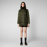 Woman's animal free quilted puffer jacket Lydia in pine green - Orange Men | Save The Duck