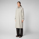 Woman's raincoat Asia in rainy beige - Women's Raincoats | Save The Duck