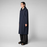 Woman's raincoat Asia in blue black - Women's Raincoats | Save The Duck