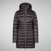 Woman's animal free long puffer jacket Reese in black | Save The Duck