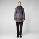 Animal-free lange Damen-Steppjacke Reese in lila Rauch | Save The Duck