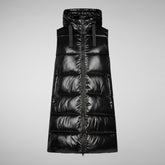 Woman's long gilet Iria in black | Save The Duck