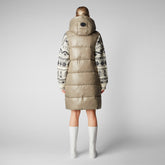 Woman's long gilet Iria in elephant grey | Save The Duck