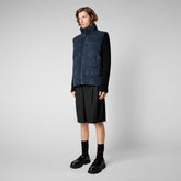 Man's quilted gilet Euryops in blue black - Men's Gilet | Save The Duck