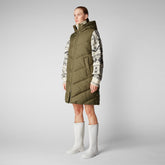 Gilet lungo donna Judee sherwood green | Save The Duck