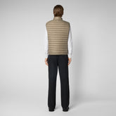 Man's quilted gilet Adam in elephant grey - Men's Gilet | Save The Duck