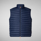 Man's quilted gilet Adam in elephant grey | Save The Duck