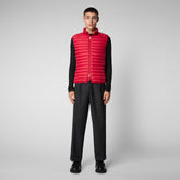 Man's quilted gilet Adam in eclipse tango red - Orange Men | Save The Duck