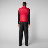 Man's quilted gilet Adam in eclipse tango red - Men's Gilet | Save The Duck
