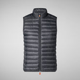 Woman's quilted vest Charlotte in navy blue | Save The Duck