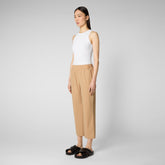 Woman's trousers Milan in biscuit beige - Woman's Trousers | Save The Duck