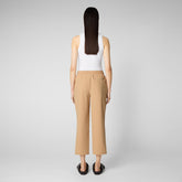 Woman's trousers Milan in biscuit beige | Save The Duck
