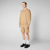 Man's sweatshirt Silas in biscuit beige - Athleisure Man | Save The Duck