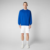 Sweatshirt Silas bleu cybernétique pour homme - Athleisure Homme | Save The Duck