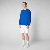 Man's sweatshirt Silas in cyber blue - Man's Shirts & Sweatshirts | Save The Duck