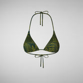 Top bikini a triangolo donna Xara Stampa palme su fondo verde - Beachwear Donna | Save The Duck