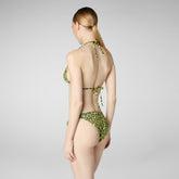 Haut de bikini triangle Xara Imprimé Leopard jaune pour femme - Damen Strandkleidung | Save The Duck