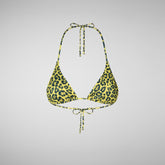 Woman's triangle bikini top Xara in leopard yellow - Women's Beachwear | Save The Duck