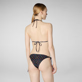 Woman's triangle bikini top Xara in rainbow ducks on black - Women's Beachwear | Save The Duck