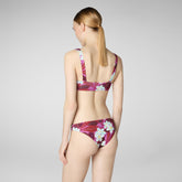 Woman's bikini top Uliana in fucsia frangipani - Women's Beachwear | Save The Duck