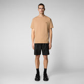 Man's t-shirt Adelmar in biscuit beige - Man's Shirts & Sweatshirts | Save The Duck