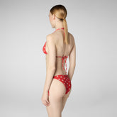 Slip bikini regolabile donna Wiria Stampa stelle marine su fondo rosso - Beachwear Donna | Save The Duck