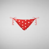 Woman's adjustable bikini bottom Wiria in sea star on red - Women's Beachwear | Save The Duck
