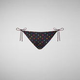 Slip bikini regolabile donna Wiria in stampa anatre arcobaleno su fondo nero | Save The Duck