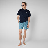 Man's swimwear Ademir in lobster on light blue - Men's Swimwear | Save The Duck