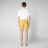 Man's swimwear Ademir in deckchairs on yellow - Men's Beachwear | Save The Duck